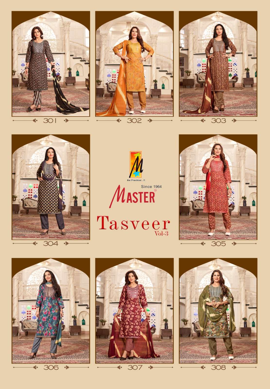 TASVEER VOL-3 BY MASTER CAPSULE PRINT STRAIGHT PANT KURTI WITH DUPATTA 