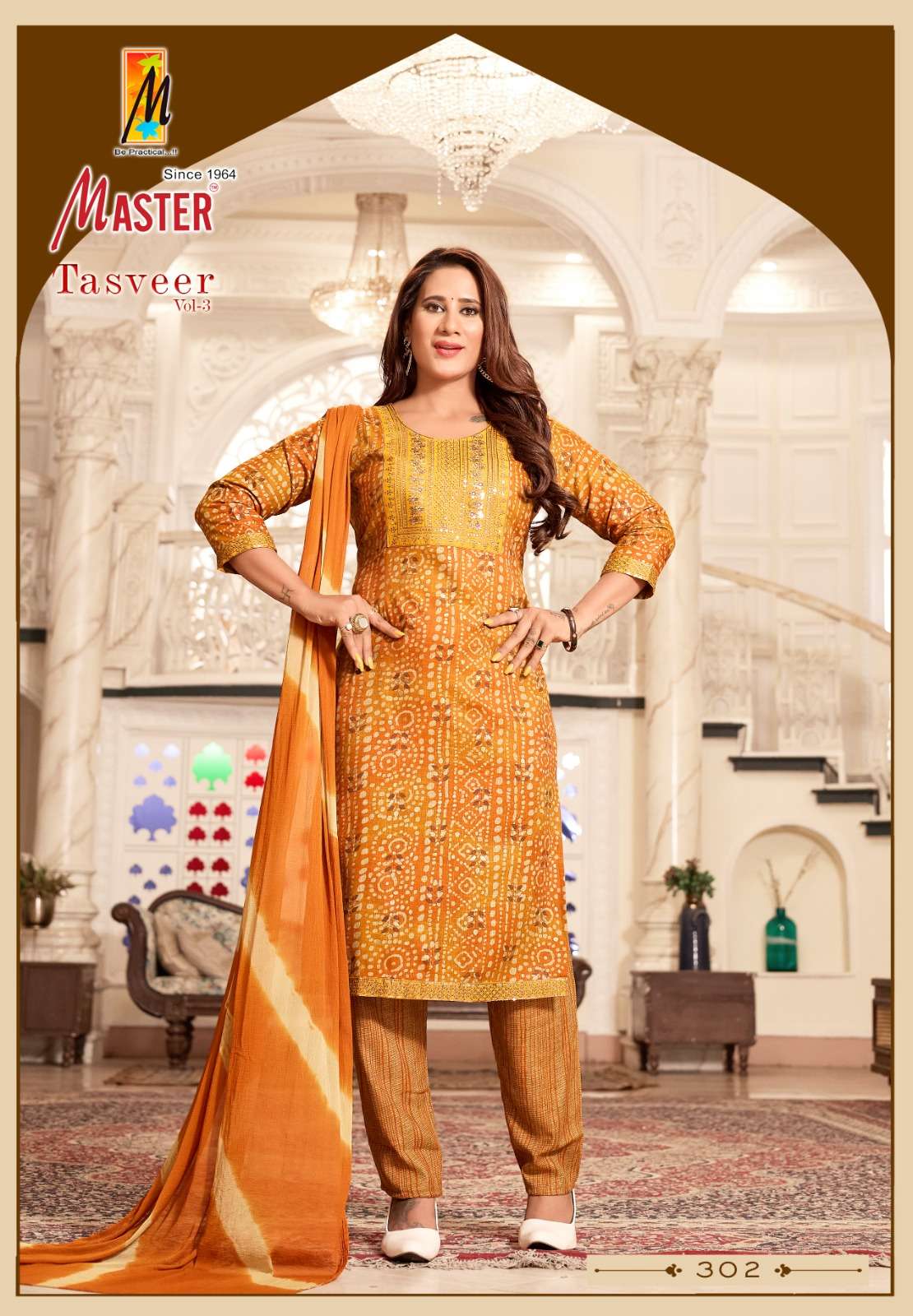 TASVEER VOL-3 BY MASTER CAPSULE PRINT STRAIGHT PANT KURTI WITH DUPATTA 