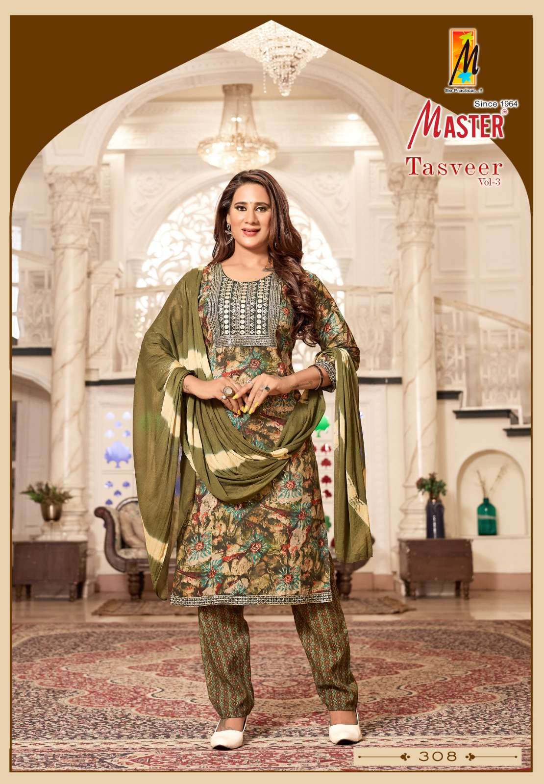 TASVEER VOL-3 BY MASTER CAPSULE PRINT STRAIGHT PANT KURTI WITH DUPATTA 