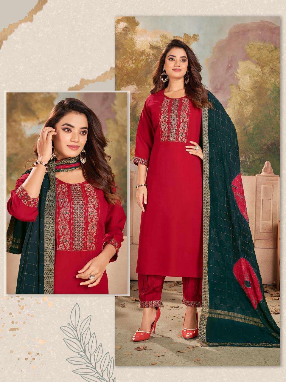 TF-1003 NA HEAVY FANCY FABRIC WITH AFGHANI STYLE PANT WITH DUPATTA 