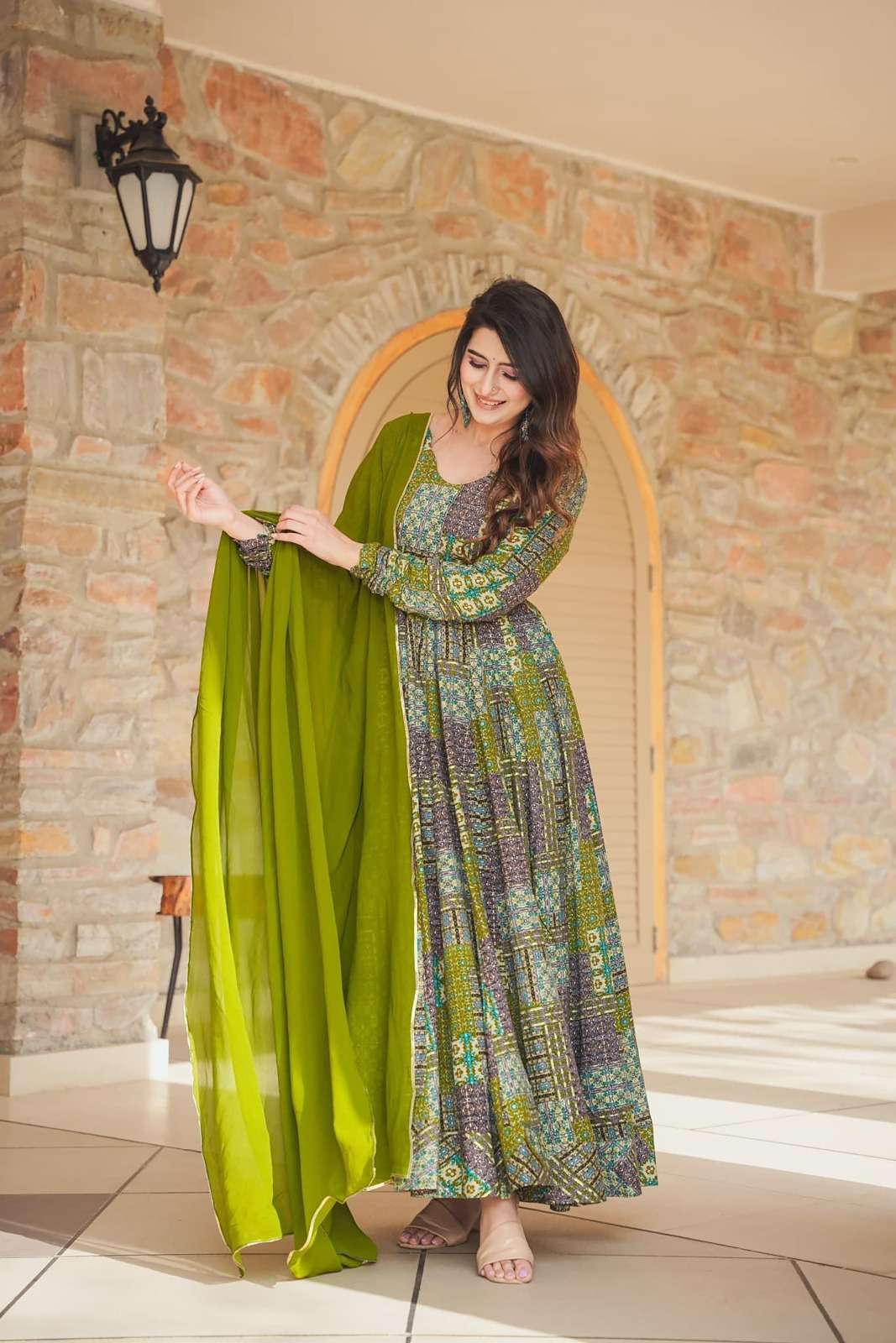 TF-1905 MA HEAVY RAYON ANARKALI GOWN IN DIGITAL PRINT STYLE