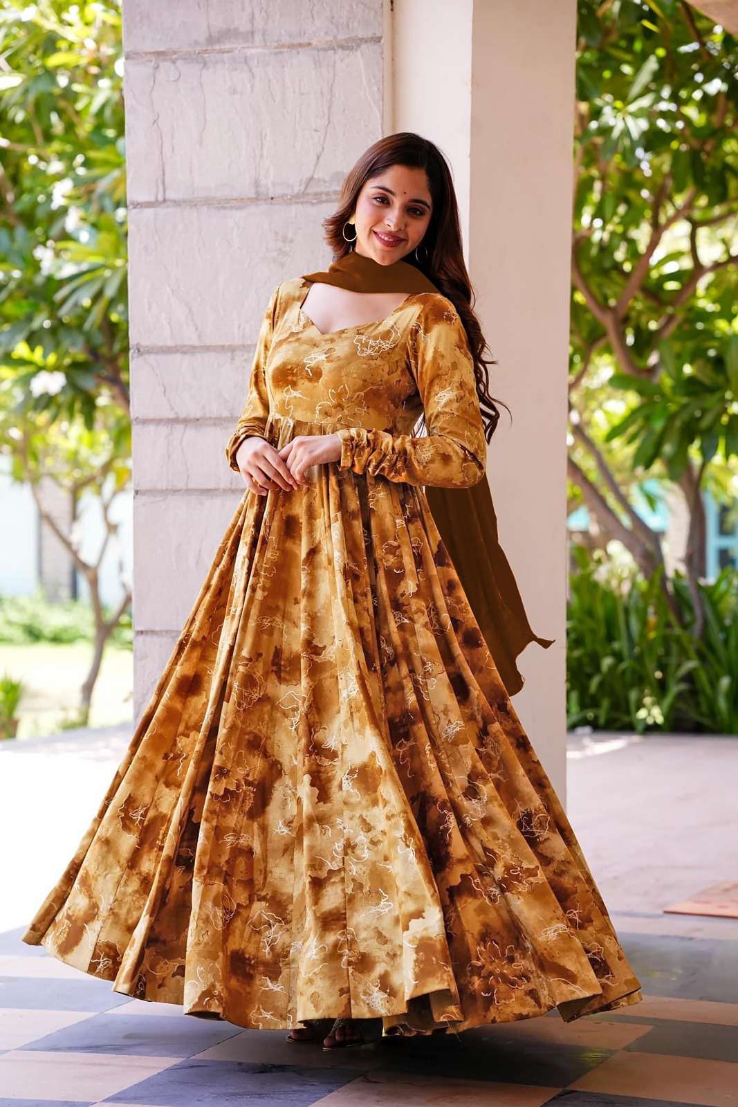 TF-1906 MA HEAVY RAYON ANARKALI GOWN IN DIGITAL PRINT STYLE