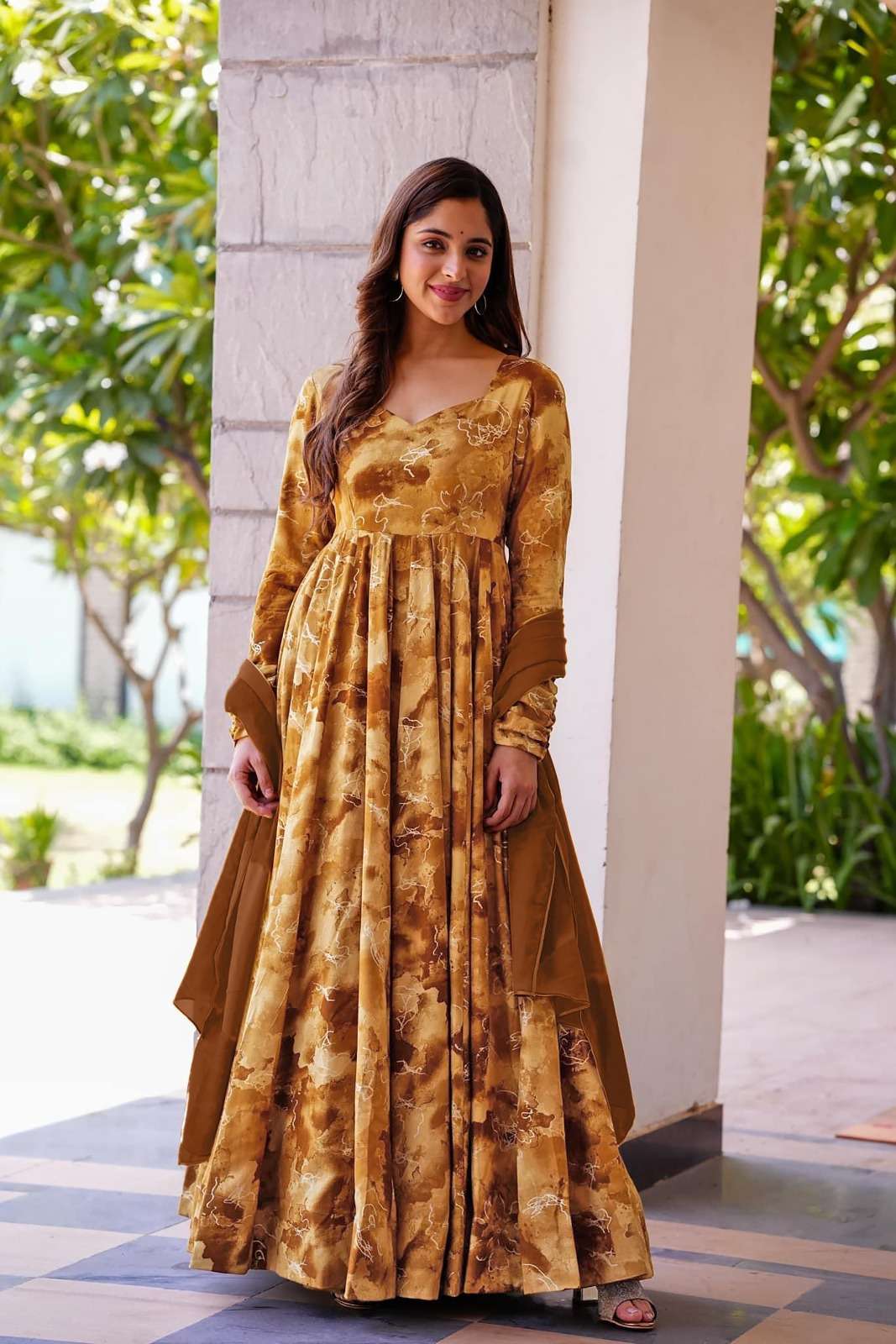 TF-1906 MA HEAVY RAYON ANARKALI GOWN IN DIGITAL PRINT STYLE