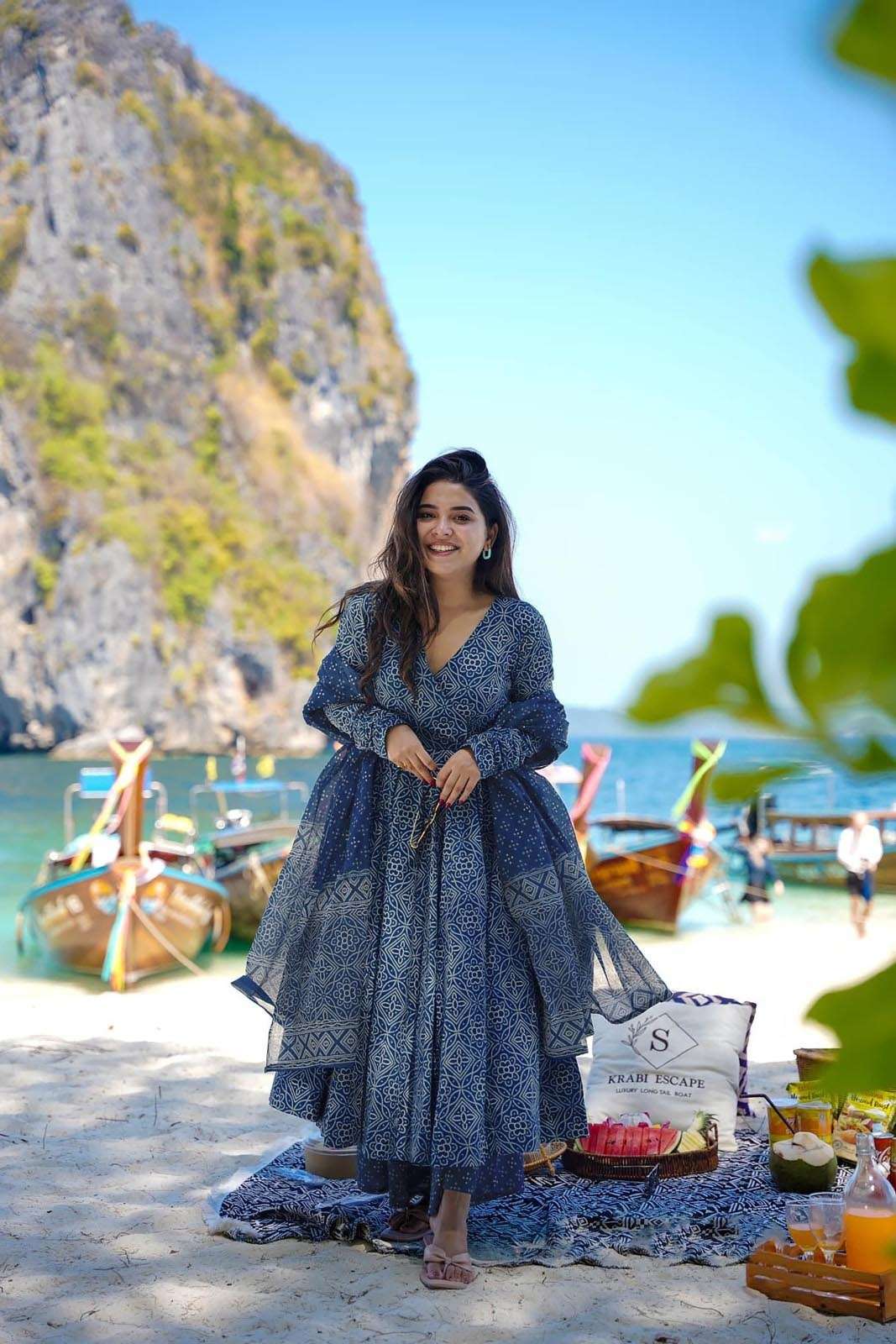 TF-304 SU PURE MUSLIN ANGRAKHA STYLE KURTI DIGITAL PRINT WITH HALF INNER 