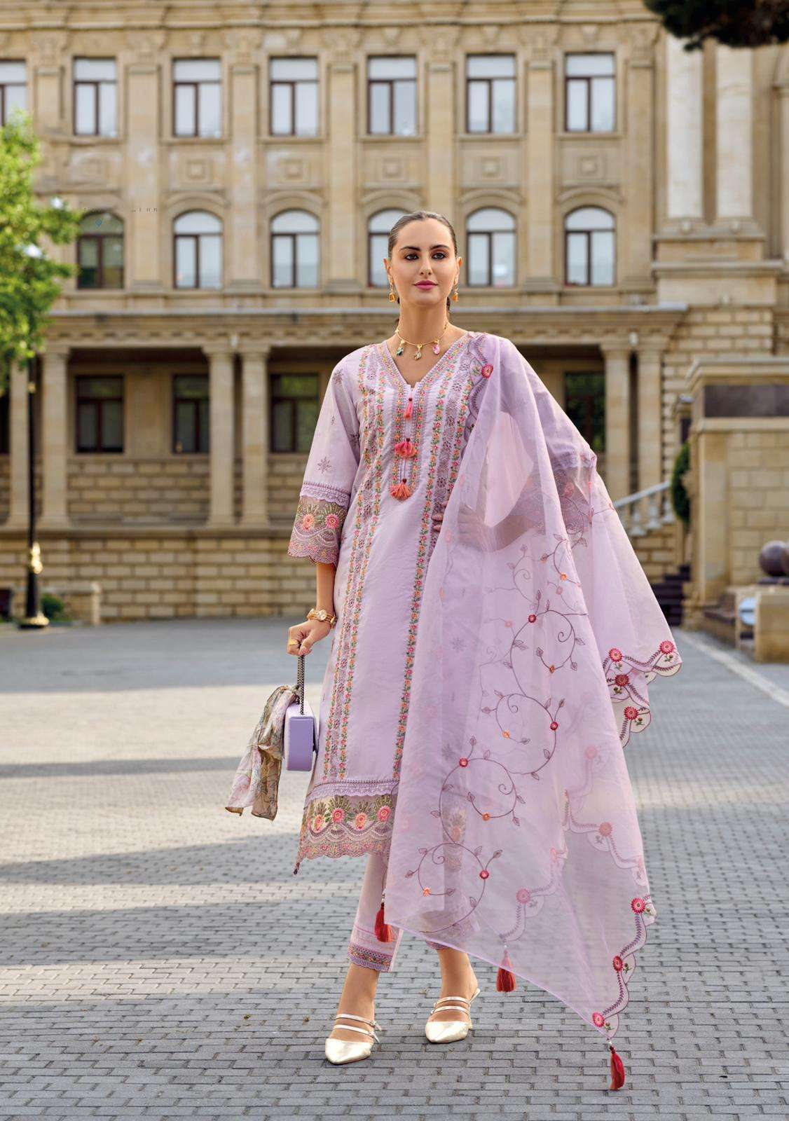 TJ- 42694 KL PURE COTTON WITH THREAD HAND WORK 3 PCS SET 