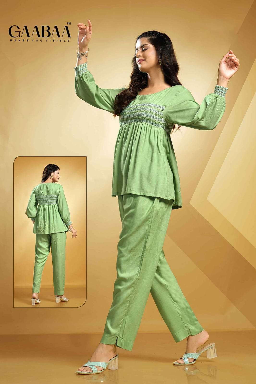 TOP AND BOTTOM WITH POCKET STYLISH CO-ORD SET BY GAABAA