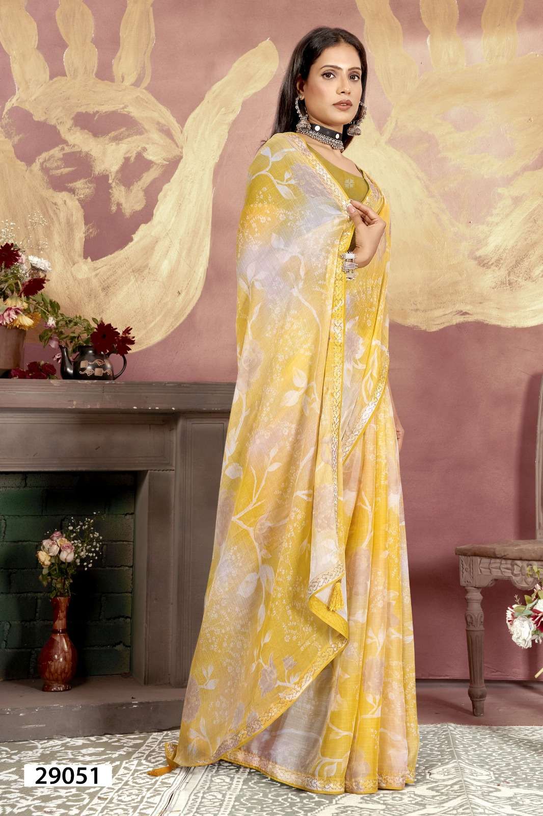 TRIJOYA VOL-2 BY VALLABHI CHIFFON FABRIC PRINTED SAREE