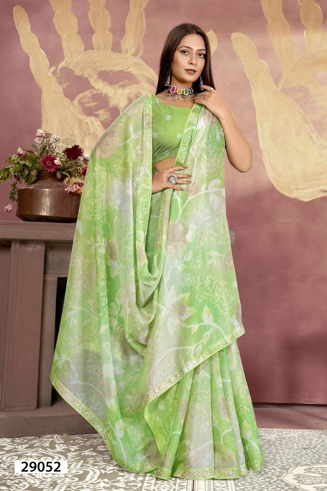 TRIJOYA VOL-2 BY VALLABHI CHIFFON FABRIC PRINTED SAREE