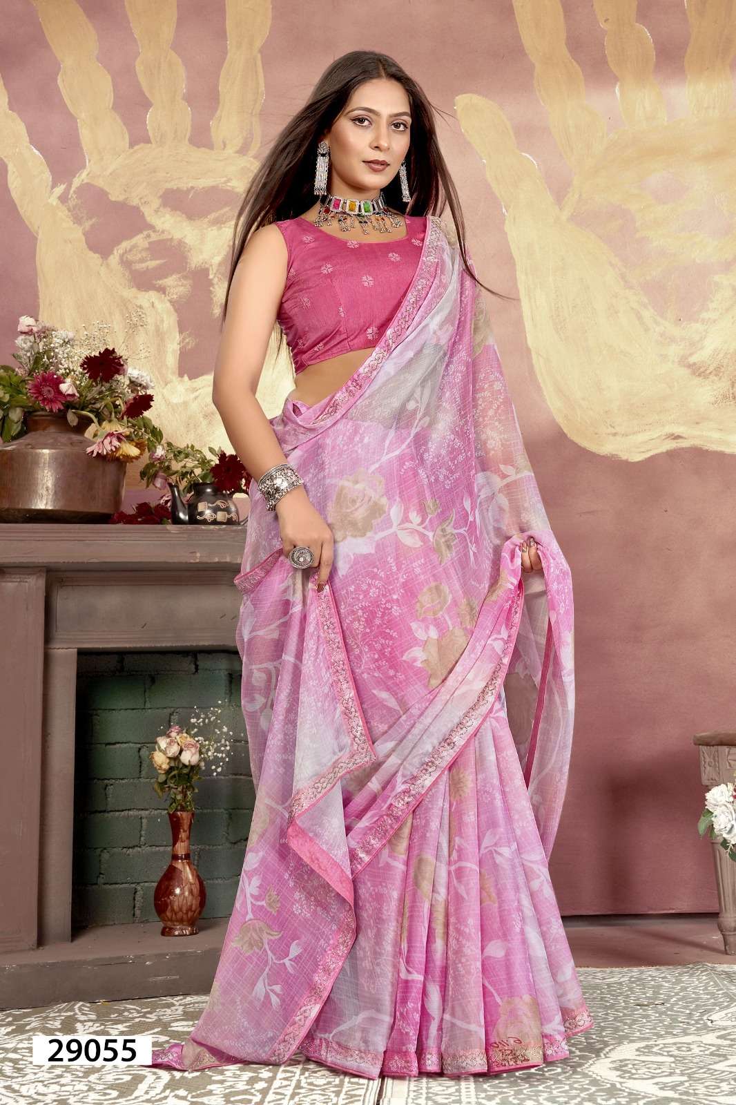 TRIJOYA VOL-2 BY VALLABHI CHIFFON FABRIC PRINTED SAREE