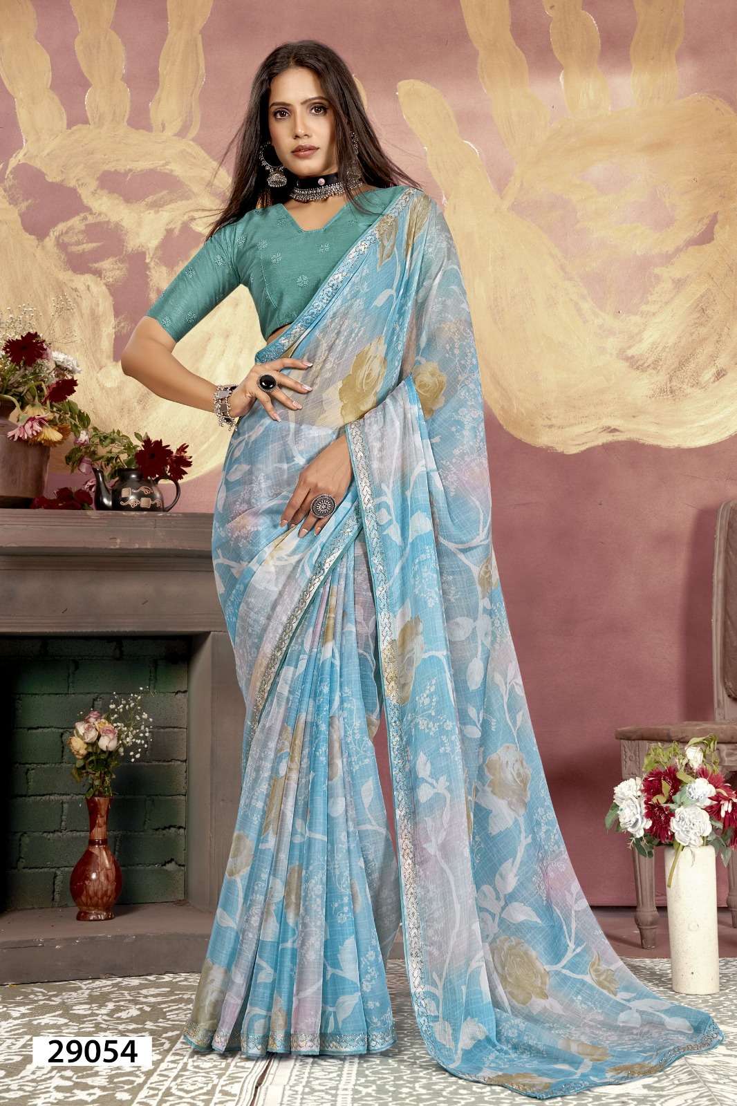 TRIJOYA VOL-2 BY VALLABHI CHIFFON FABRIC PRINTED SAREE