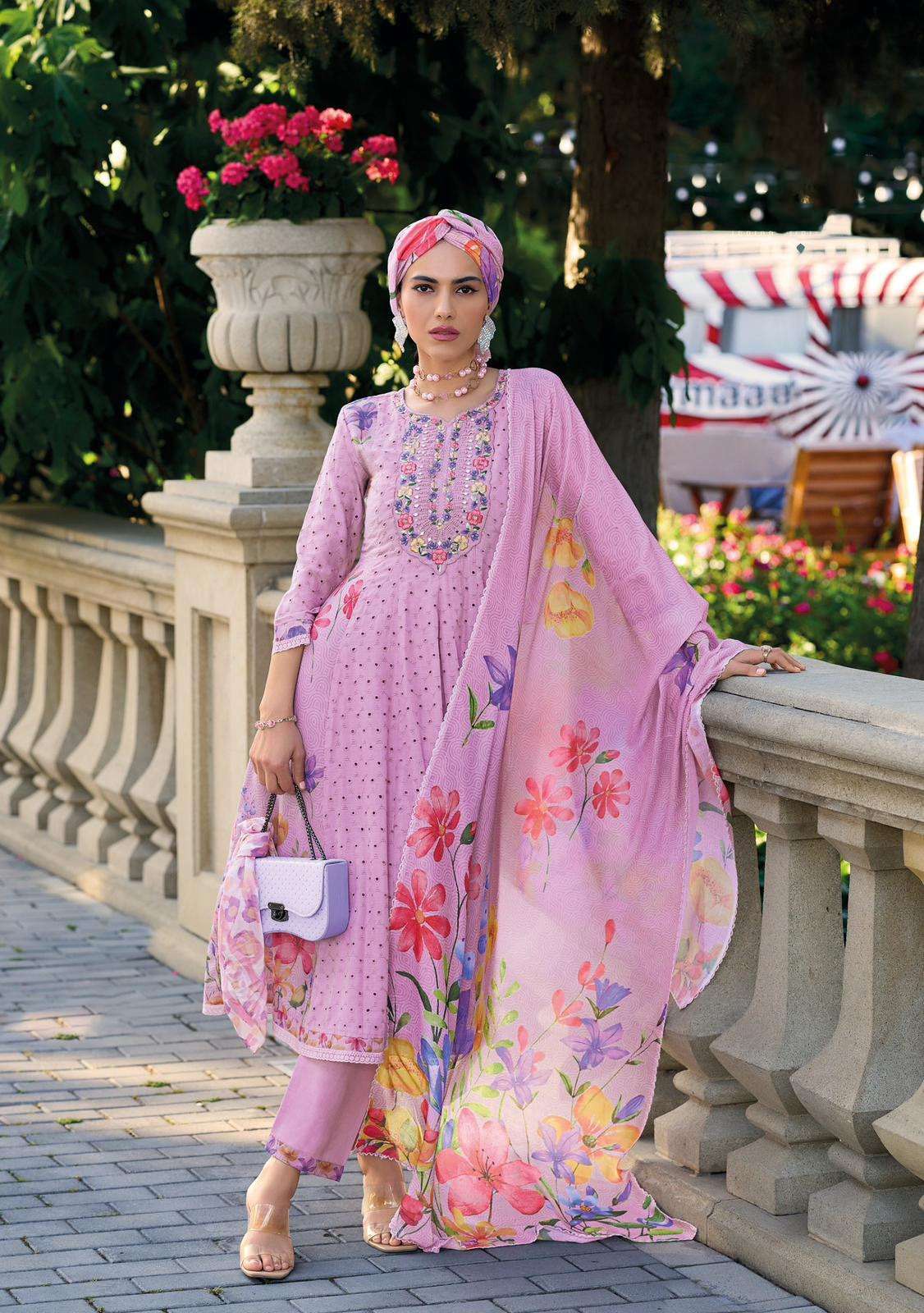 TS-42714 KL FANCY ANARKALI PRINT SCHIFFLI DESIGN PAKISTANI COLLECTION 