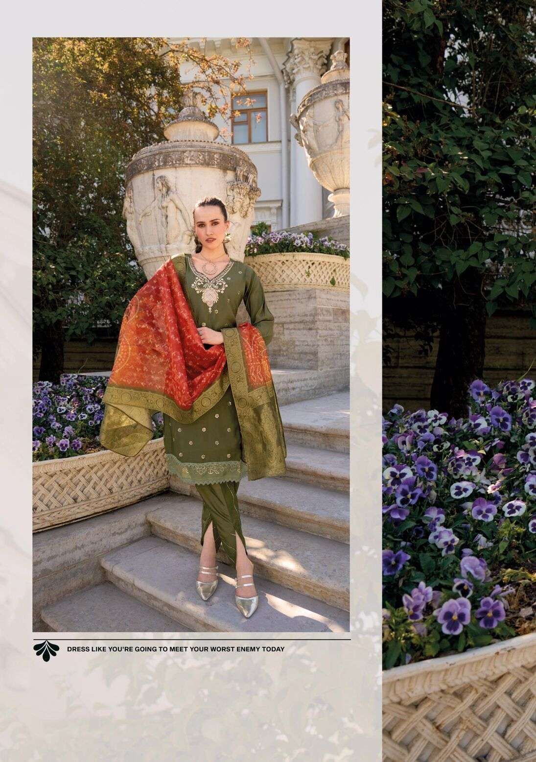 TULIPS VOL-2 BY LADY LEELA PURE HANDWORK ON VISCOSE SILK WITH DESIGNER WORK 