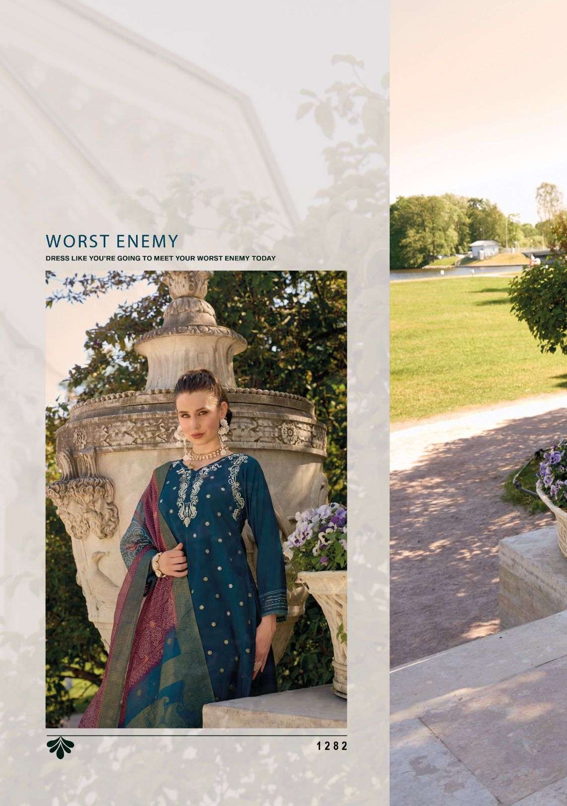 TULIPS VOL-2 BY LADY LEELA PURE HANDWORK ON VISCOSE SILK WITH DESIGNER WORK 