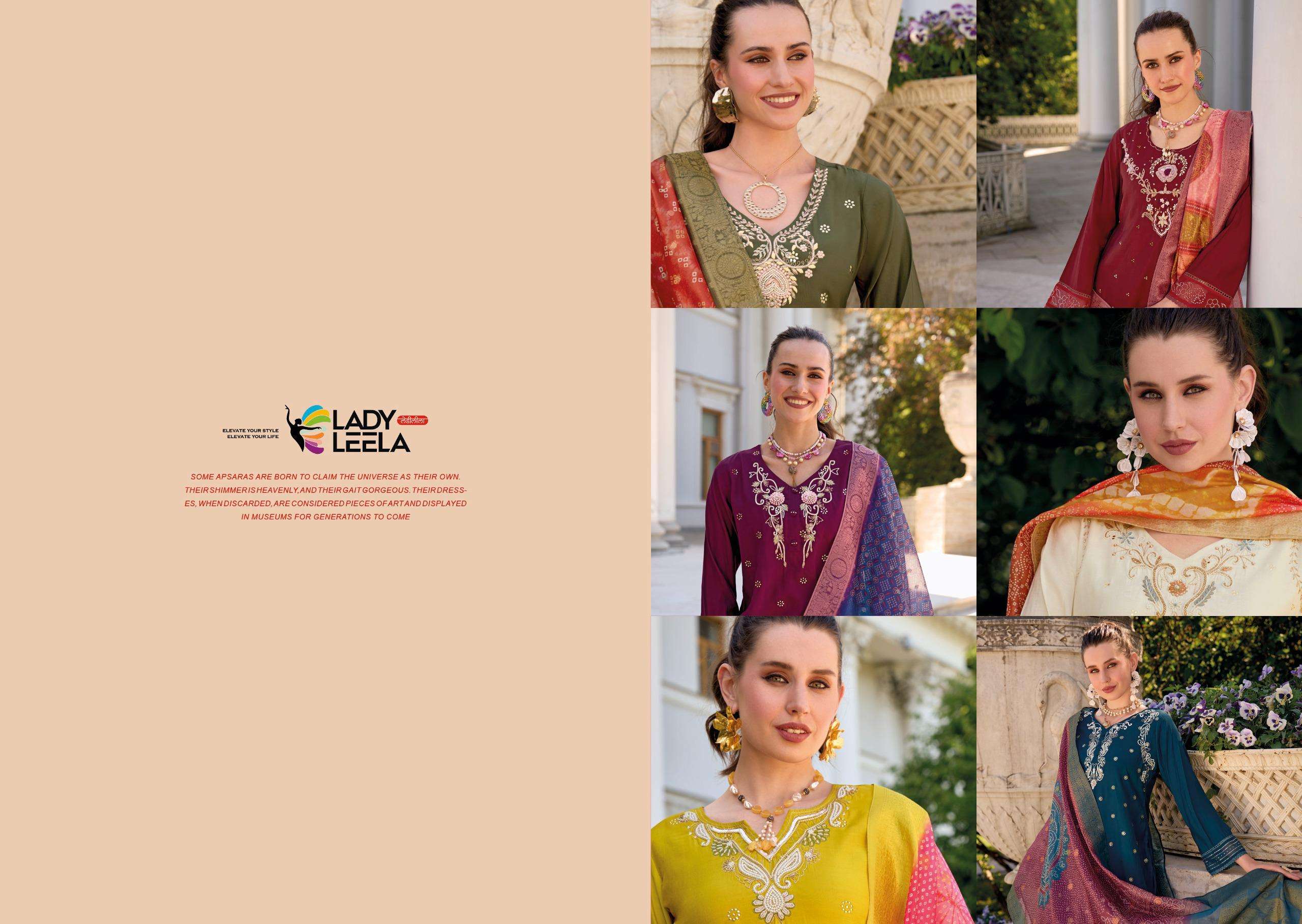 TULIPS VOL-2 BY LADY LEELA PURE HANDWORK ON VISCOSE SILK WITH DESIGNER WORK 