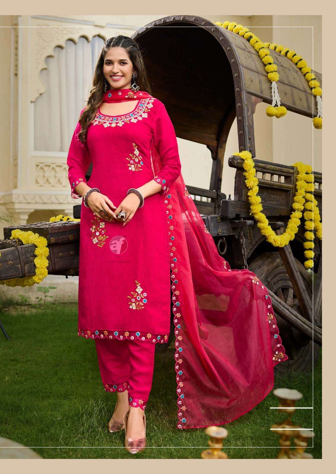 TY- 3812 AF VISCOSE FABRIC BEAUTIFUL EMBROIDERY KURTI PANT WITH DUPATTA