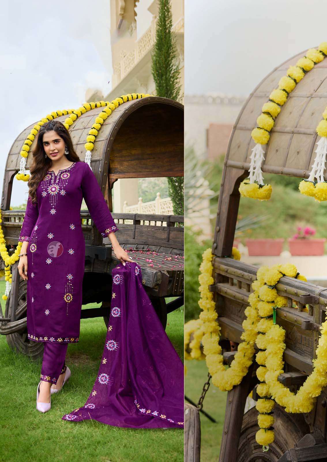 TY- 3815 AF VISCOSE FABRIC BEAUTIFUL EMBROIDERY KURTI PANT WITH DUPATTA