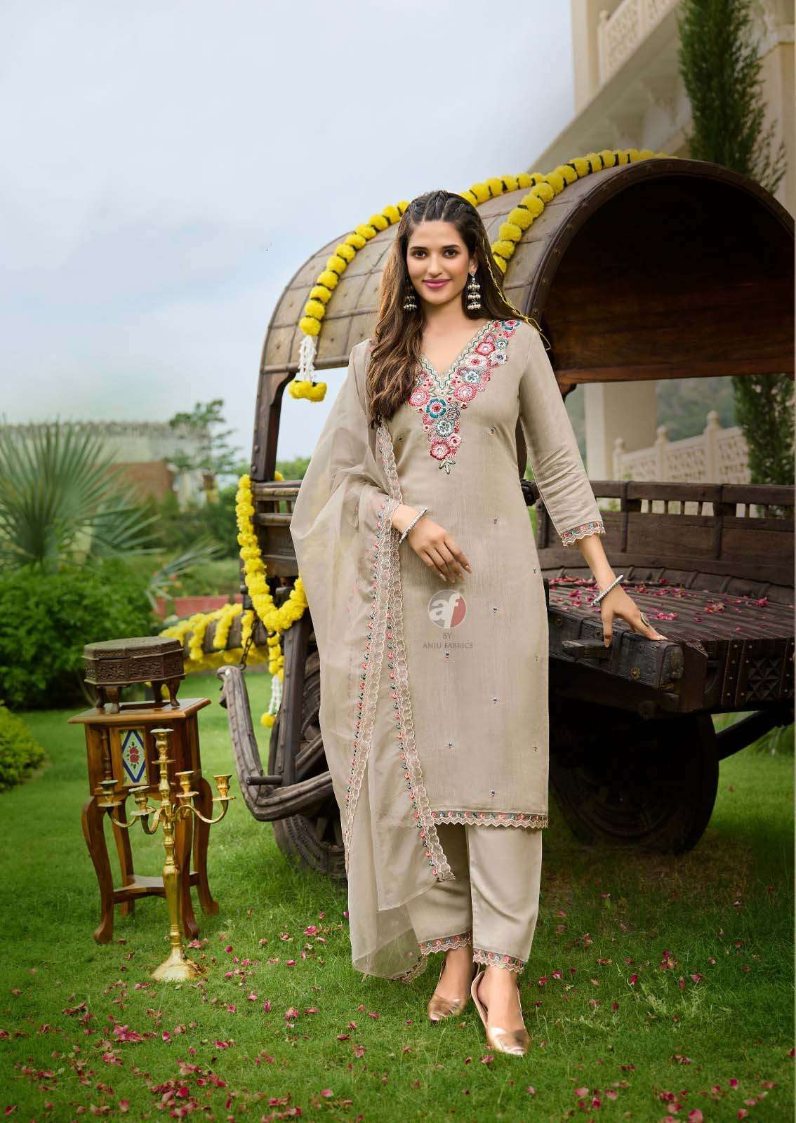 TY- 3816 AF VISCOSE FABRIC BEAUTIFUL EMBROIDERY KURTI PANT WITH DUPATTA