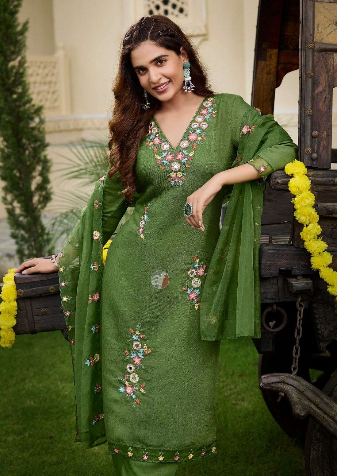 TYOHAAR VOL-2 BY ANJU FABRICS VISCOSE FABRIC BEAUTIFUL EMBROIDERY KURTI PANT WITH DUPATTA 