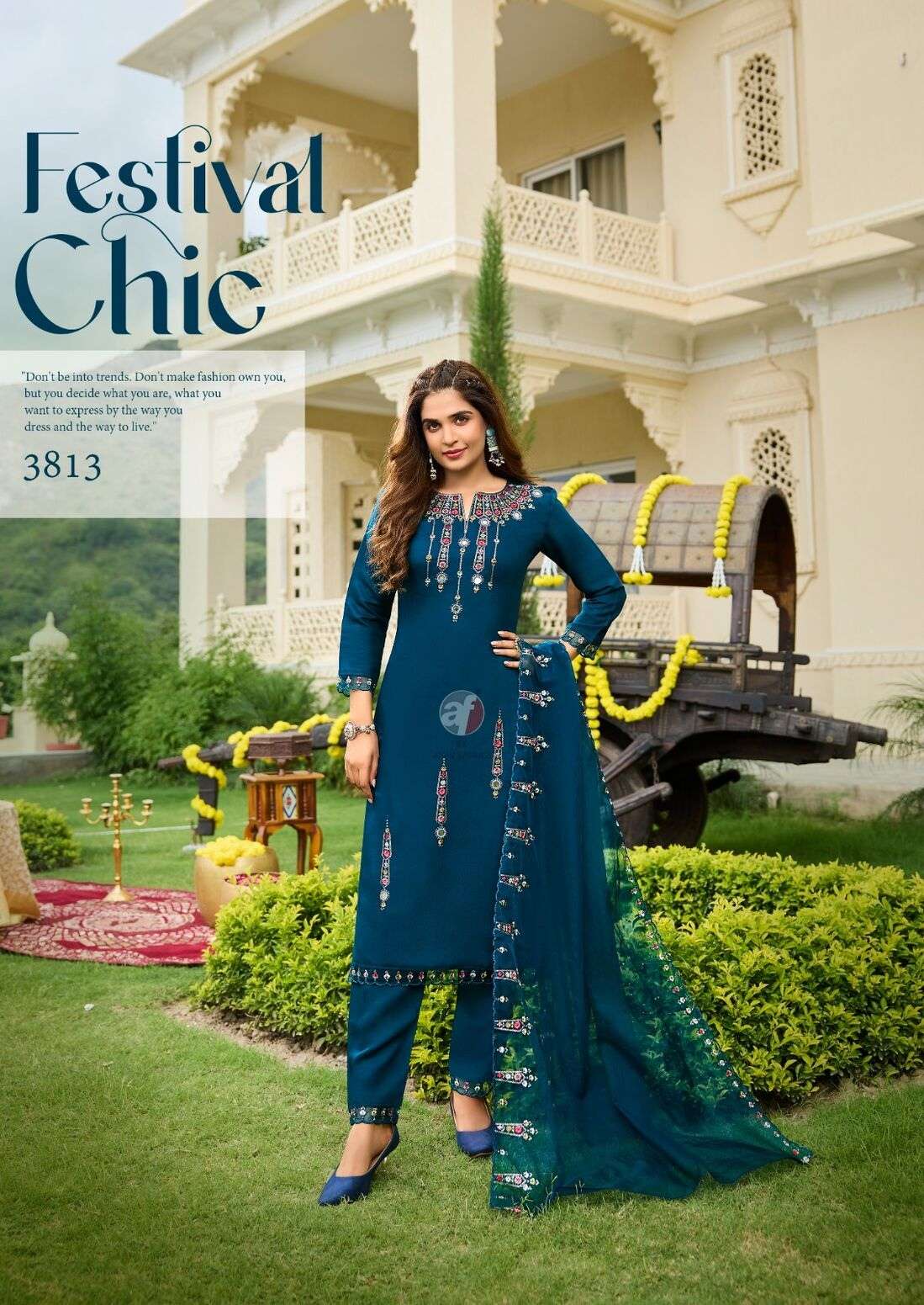 TYOHAAR VOL-2 BY ANJU FABRICS VISCOSE FABRIC BEAUTIFUL EMBROIDERY KURTI PANT WITH DUPATTA 