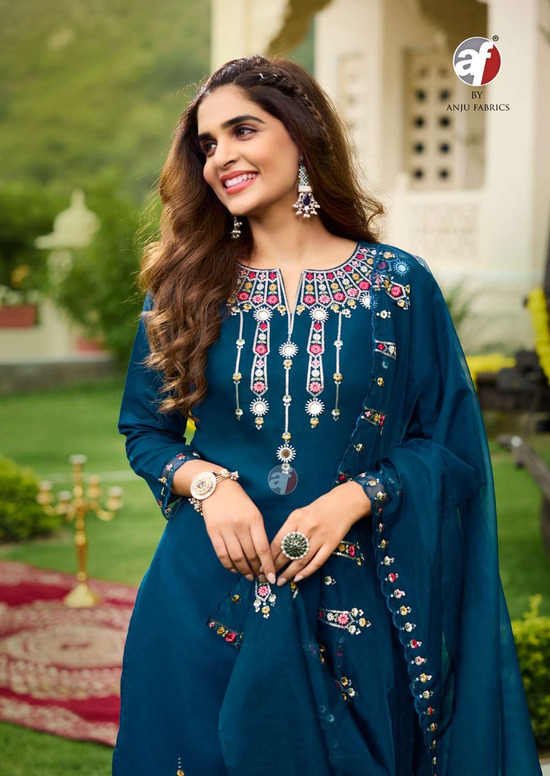 TYOHAAR VOL-2 BY ANJU FABRICS VISCOSE FABRIC BEAUTIFUL EMBROIDERY KURTI PANT WITH DUPATTA 