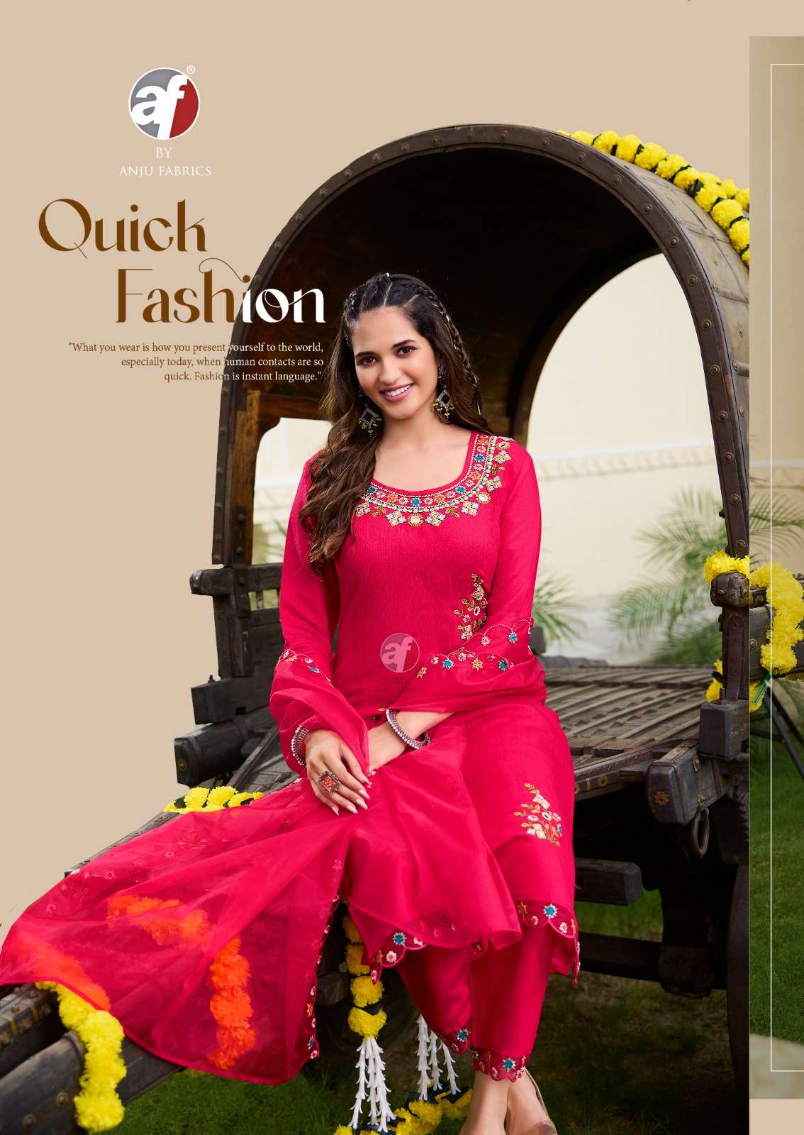 TYOHAAR VOL-2 BY ANJU FABRICS VISCOSE FABRIC BEAUTIFUL EMBROIDERY KURTI PANT WITH DUPATTA 