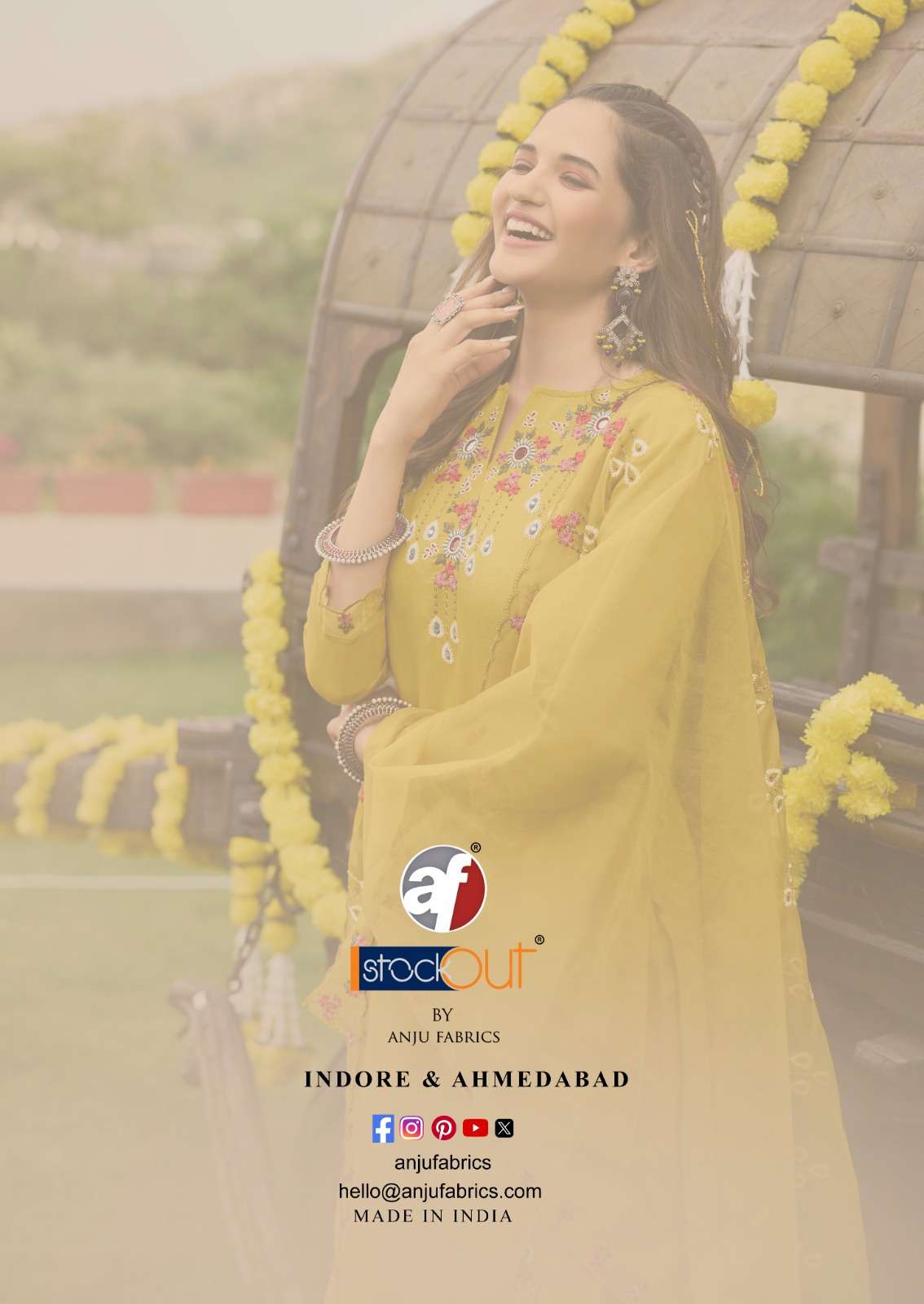TYOHAAR VOL-2 BY ANJU FABRICS VISCOSE FABRIC BEAUTIFUL EMBROIDERY KURTI PANT WITH DUPATTA 