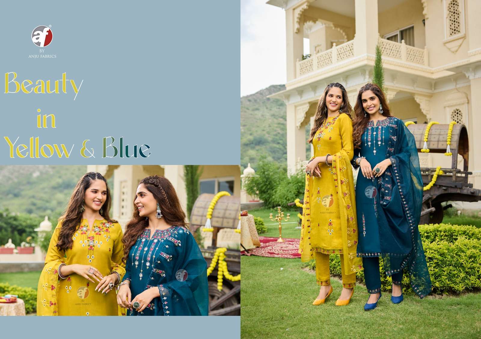 TYOHAAR VOL-2 BY ANJU FABRICS VISCOSE FABRIC BEAUTIFUL EMBROIDERY KURTI PANT WITH DUPATTA 