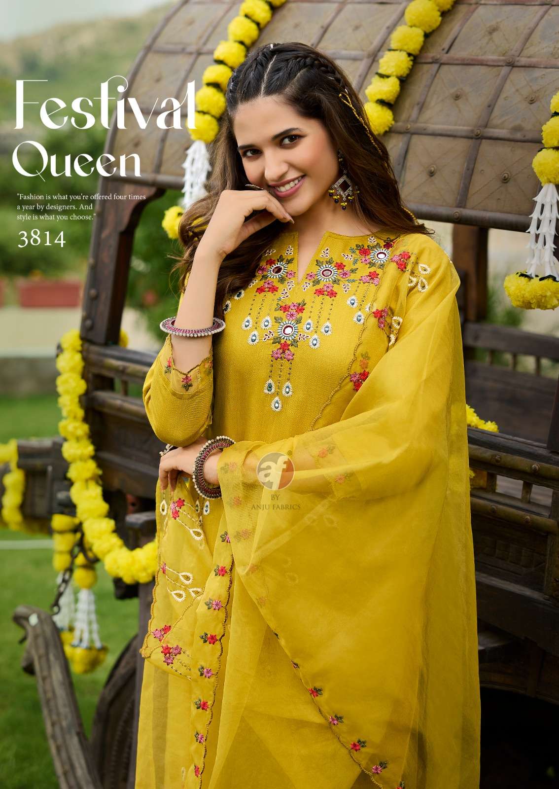 TYOHAAR VOL-2 BY ANJU FABRICS VISCOSE FABRIC BEAUTIFUL EMBROIDERY KURTI PANT WITH DUPATTA 