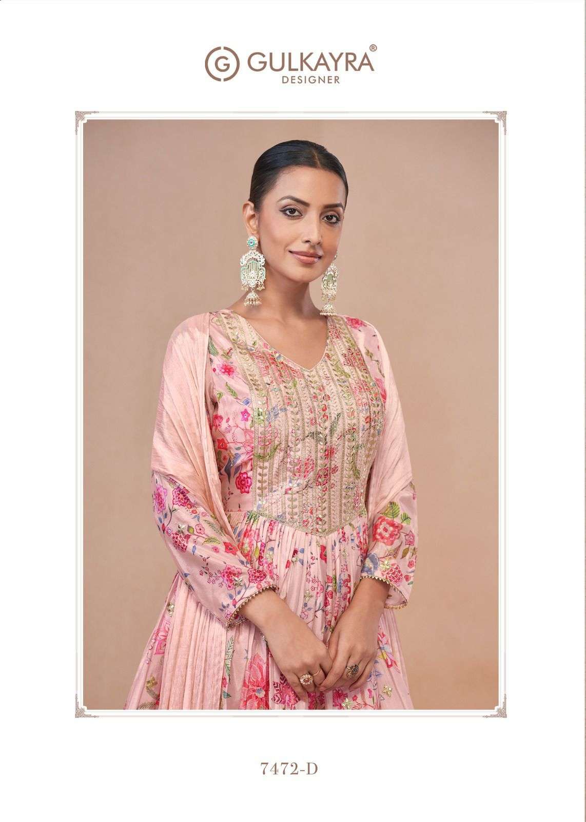 VANSHIKA BY GULKAYRA DESIGNER REAL CHINON DIGITAL PRINT WITH EMBROIDERY WORK 