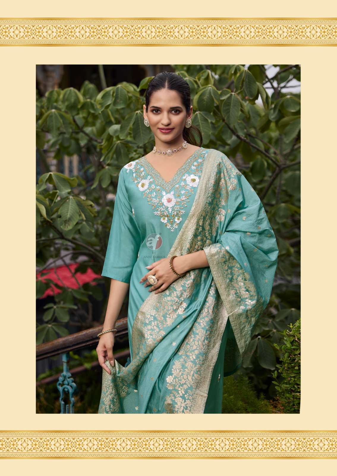 VASTRA VOL-3 BY ANJU FABRICS ROMAN SILK PURE HAND WORK KURTI PANT WIH JACQUARD DUPATTA 