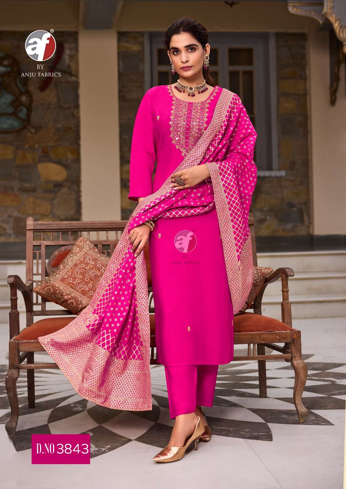 VASTRA VOL-3 BY ANJU FABRICS ROMAN SILK PURE HAND WORK KURTI PANT WIH JACQUARD DUPATTA 