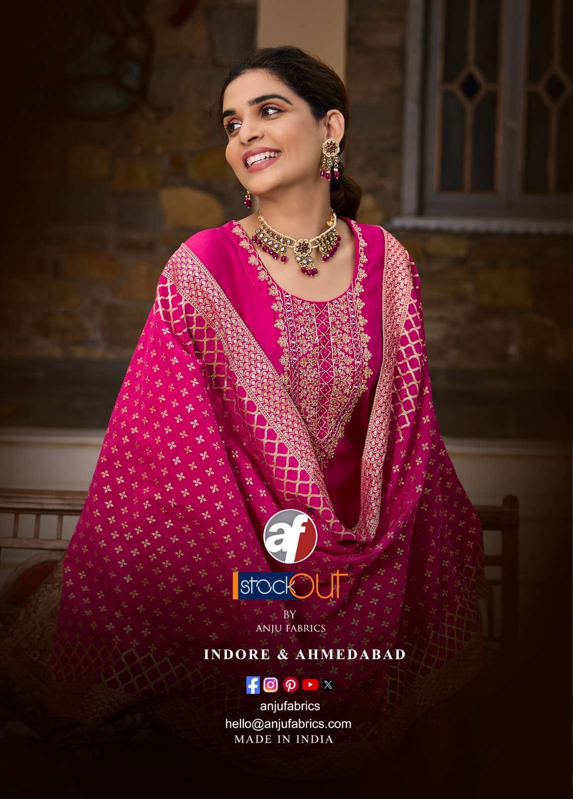 VASTRA VOL-3 BY ANJU FABRICS ROMAN SILK PURE HAND WORK KURTI PANT WIH JACQUARD DUPATTA 