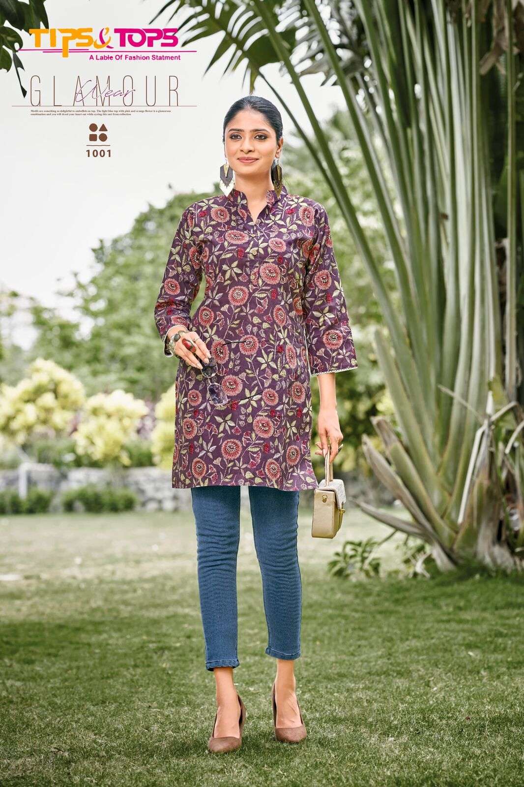 VICTORIA VOL-4 BY TIPS & TOPS PREMIUM COTTON FOIL PRINTS FANCY SHORT TUNICS