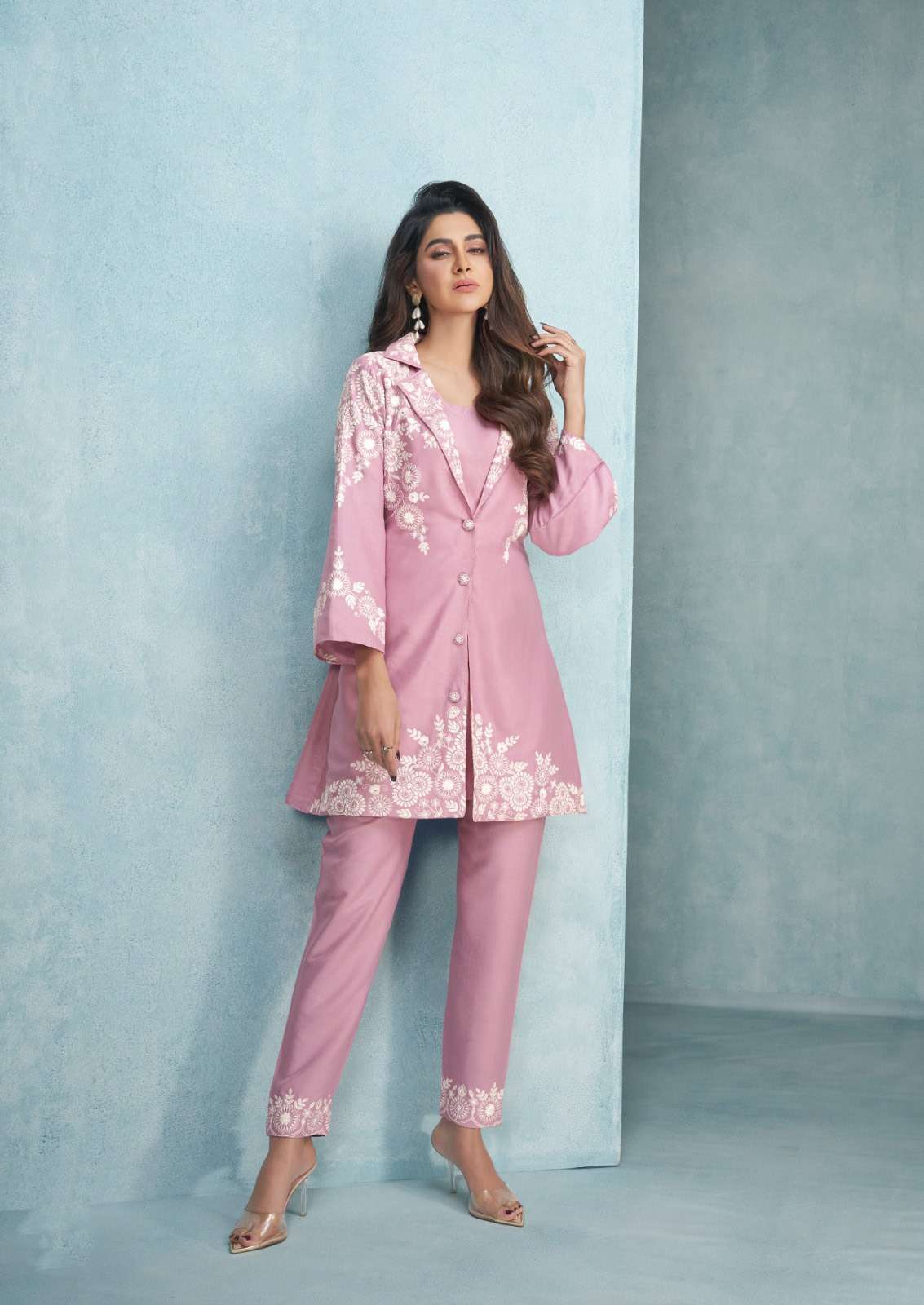 VM-5004 VR HEAVY RAYON STYLISH EMBROIDERY CO-ORD SET