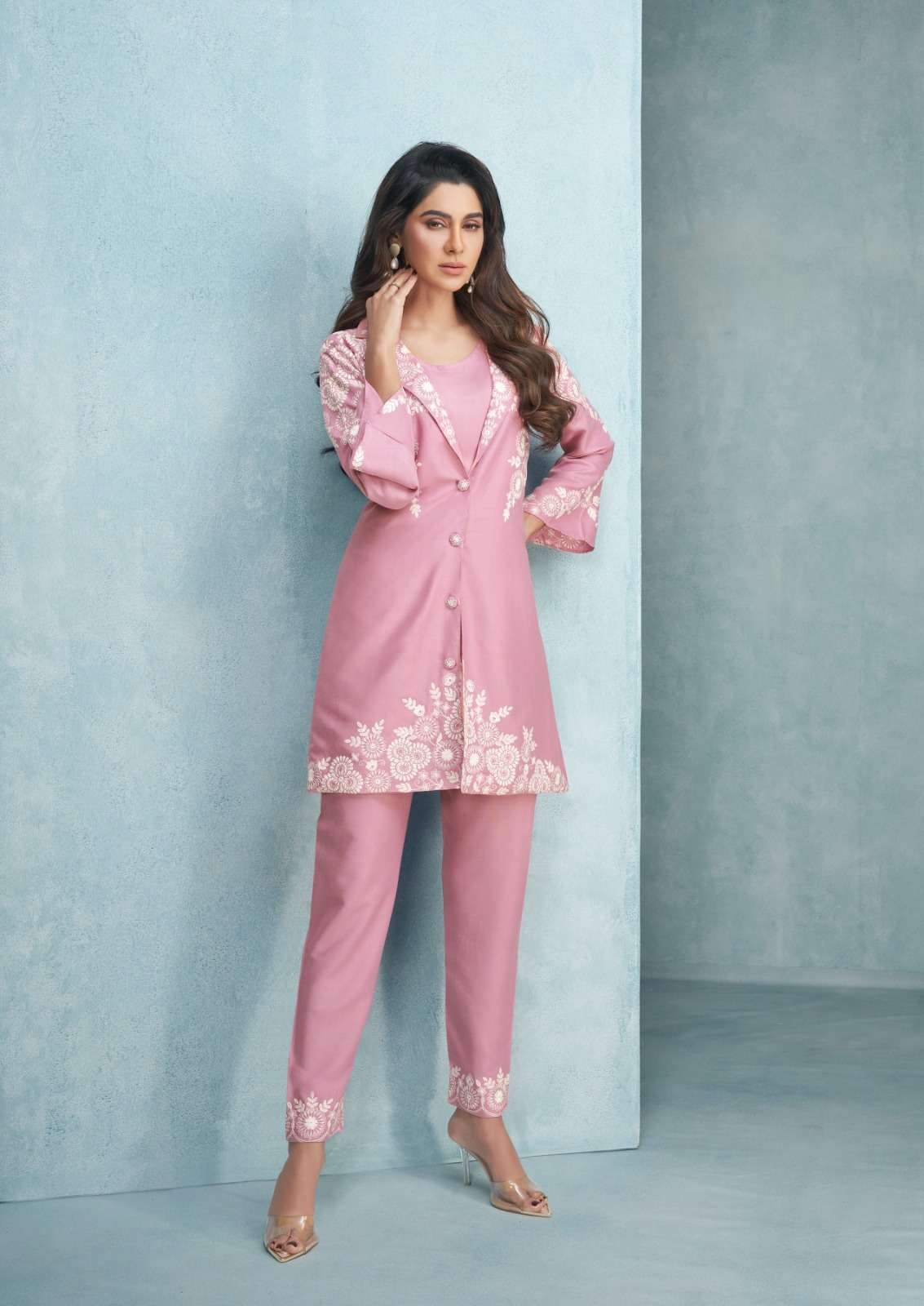 VM-5004 VR HEAVY RAYON STYLISH EMBROIDERY CO-ORD SET