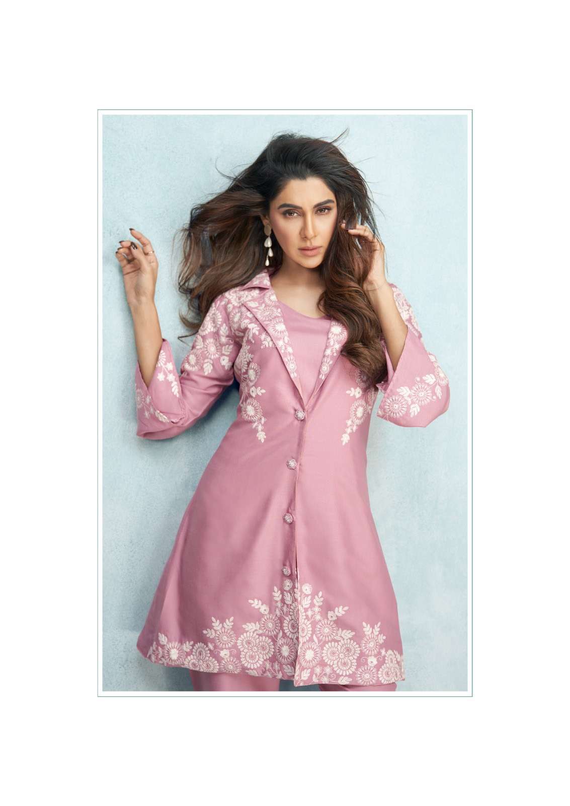 VM-5004 VR HEAVY RAYON STYLISH EMBROIDERY CO-ORD SET