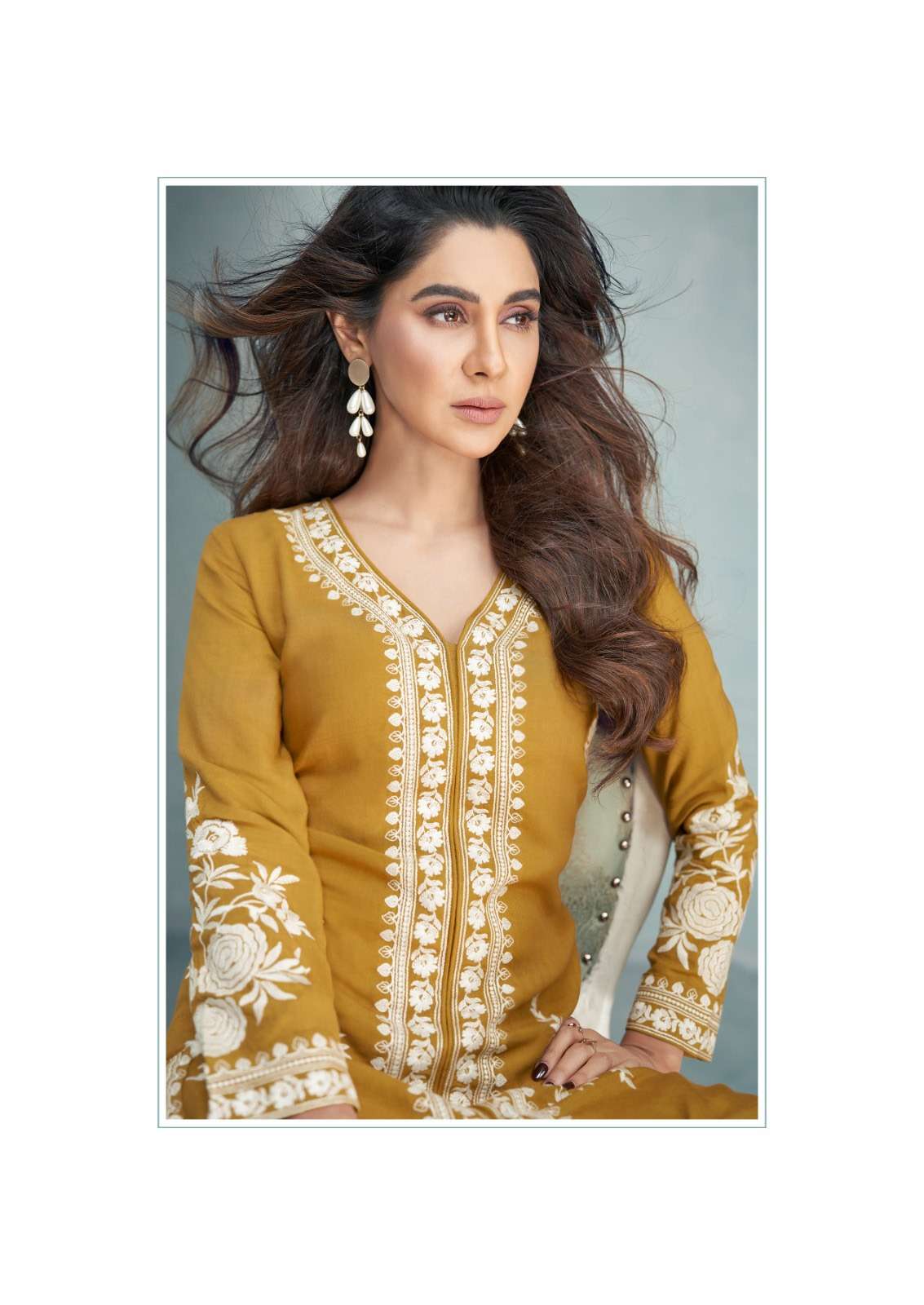 VM-5005 VR HEAVY RAYON STYLISH EMBROIDERY CO-ORD SET