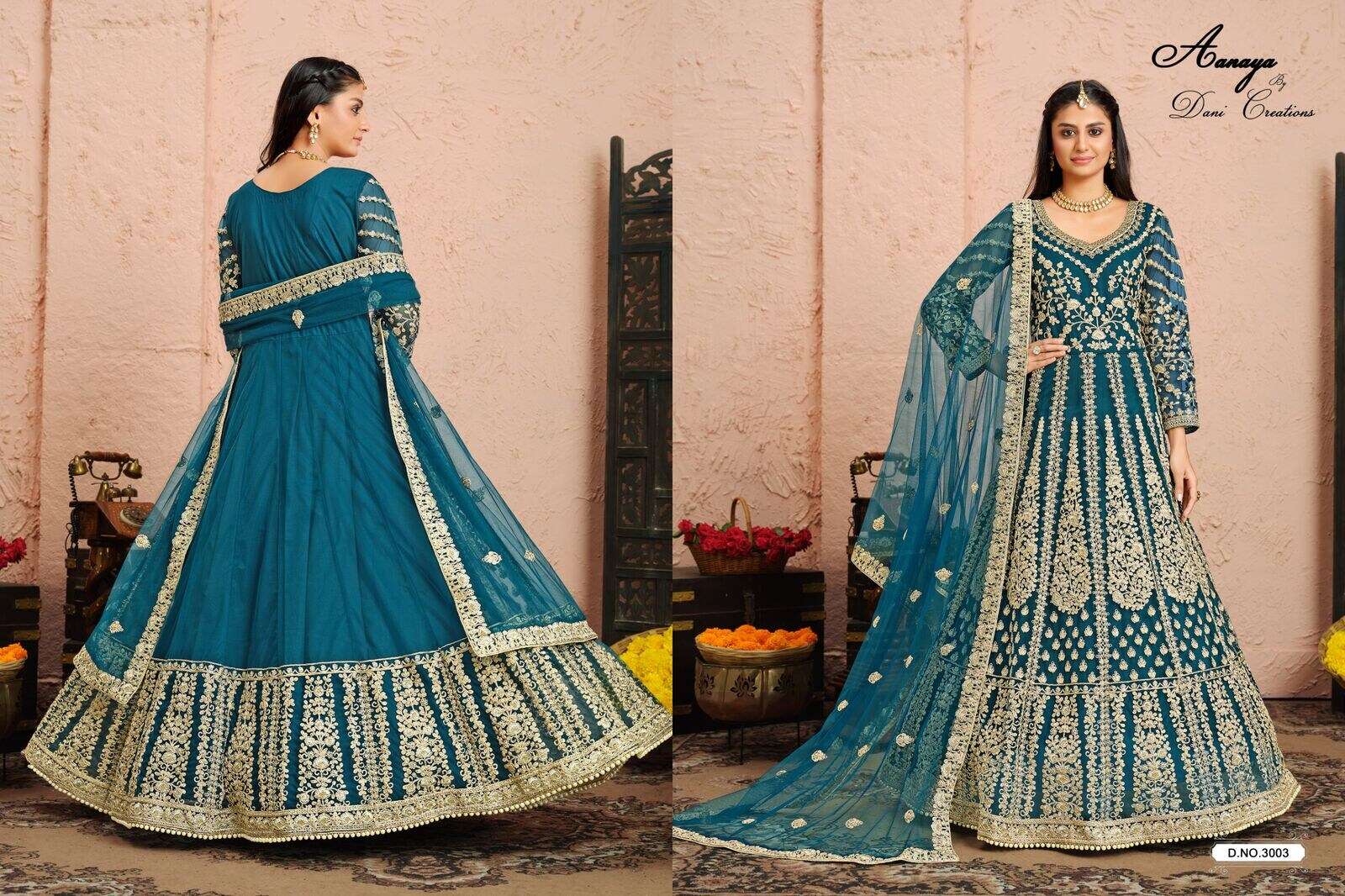 AANAYA 300 SERIES VOL-130 BY TWISHA HEAVY EMBROIDERY ANARKALI WITH NET DUPATTA 