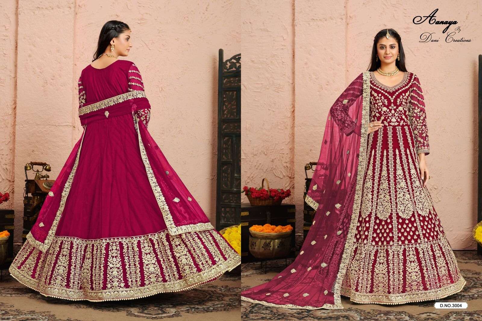 AANAYA 300 SERIES VOL-130 BY TWISHA HEAVY EMBROIDERY ANARKALI WITH NET DUPATTA 