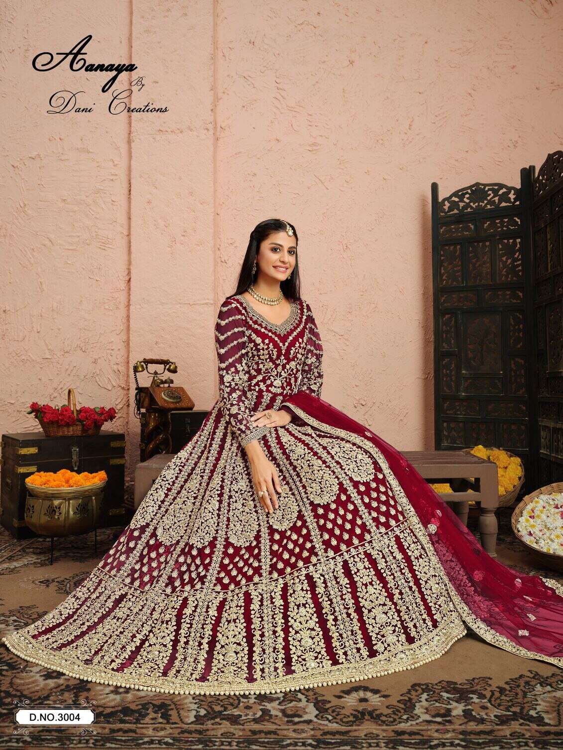 AANAYA 300 SERIES VOL-130 BY TWISHA HEAVY EMBROIDERY ANARKALI WITH NET DUPATTA 