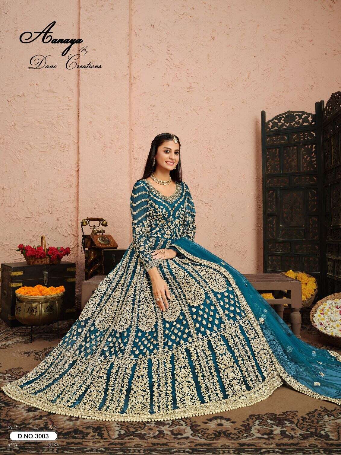 AANAYA 300 SERIES VOL-130 BY TWISHA HEAVY EMBROIDERY ANARKALI WITH NET DUPATTA 