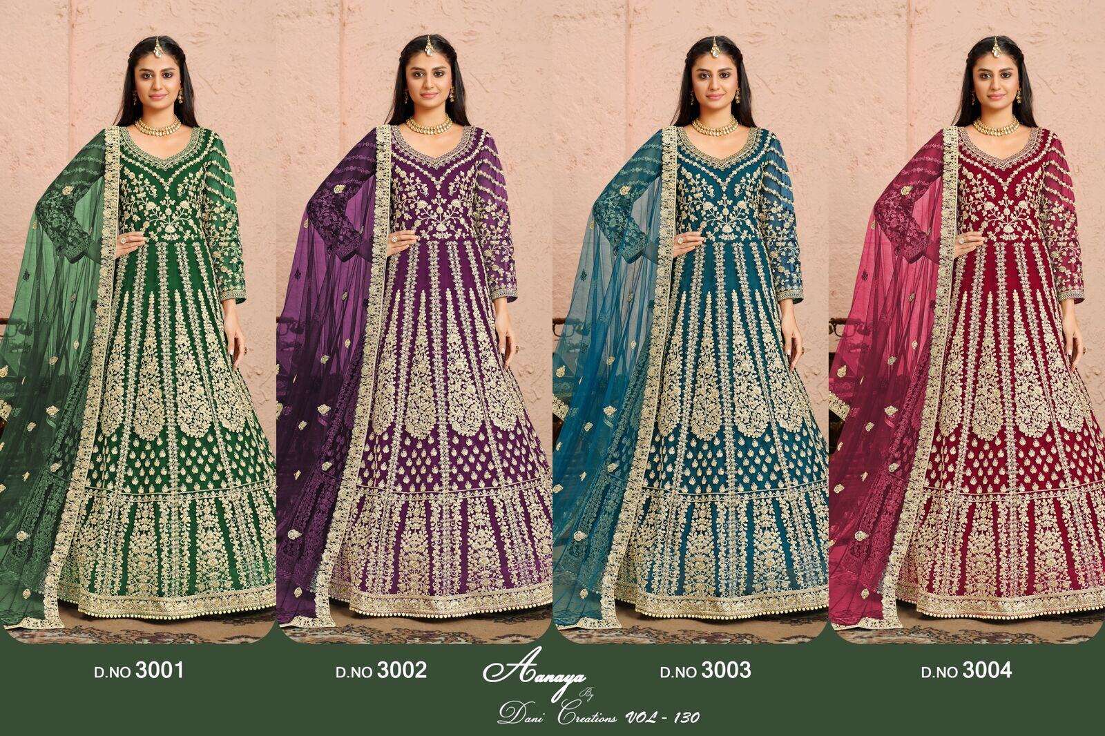 AANAYA 300 SERIES VOL-130 BY TWISHA HEAVY EMBROIDERY ANARKALI WITH NET DUPATTA 