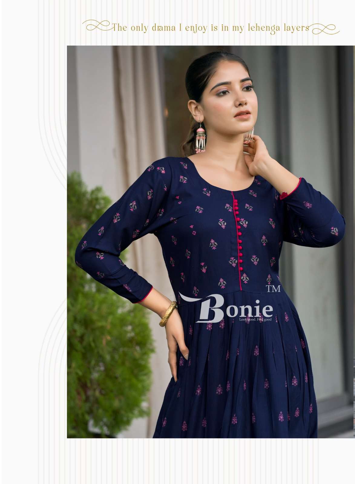 AANCHAL VOL-4 BY BONIE RAYON PRINT WITH LONG GHERA KURTI 