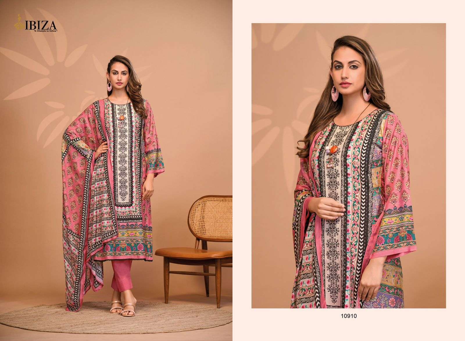 AASHNAA BY IBIZA PURE BANGLORY JACQUARD SILK & PAKISTANI LESS WITH HANDWORK