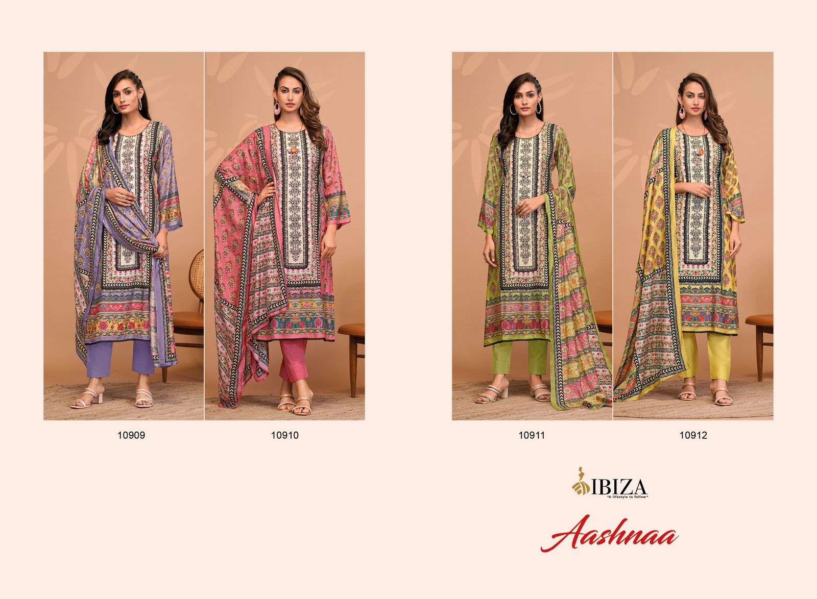 AASHNAA BY IBIZA PURE BANGLORY JACQUARD SILK & PAKISTANI LESS WITH HANDWORK