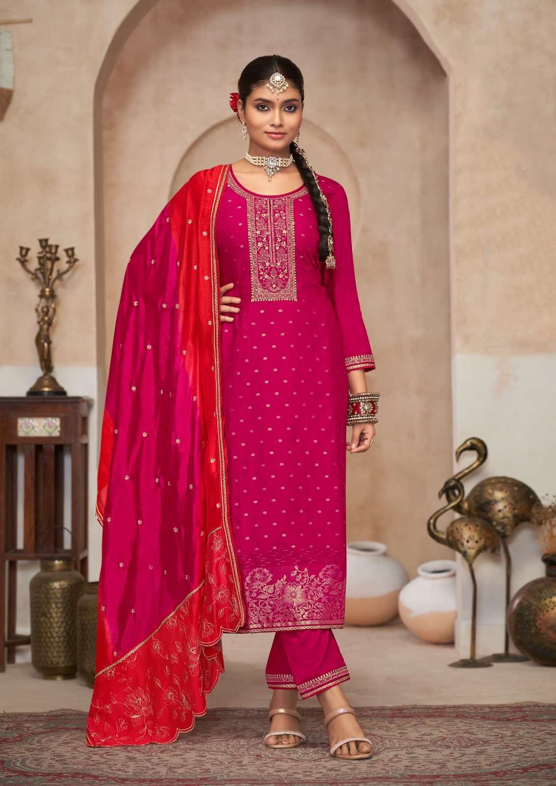 ADITI VOL-2 DESIGN NO- 5361 BY RANGOON PURE VISCOSE EMBROIDERY WORK NECK WITH FULL INNER  