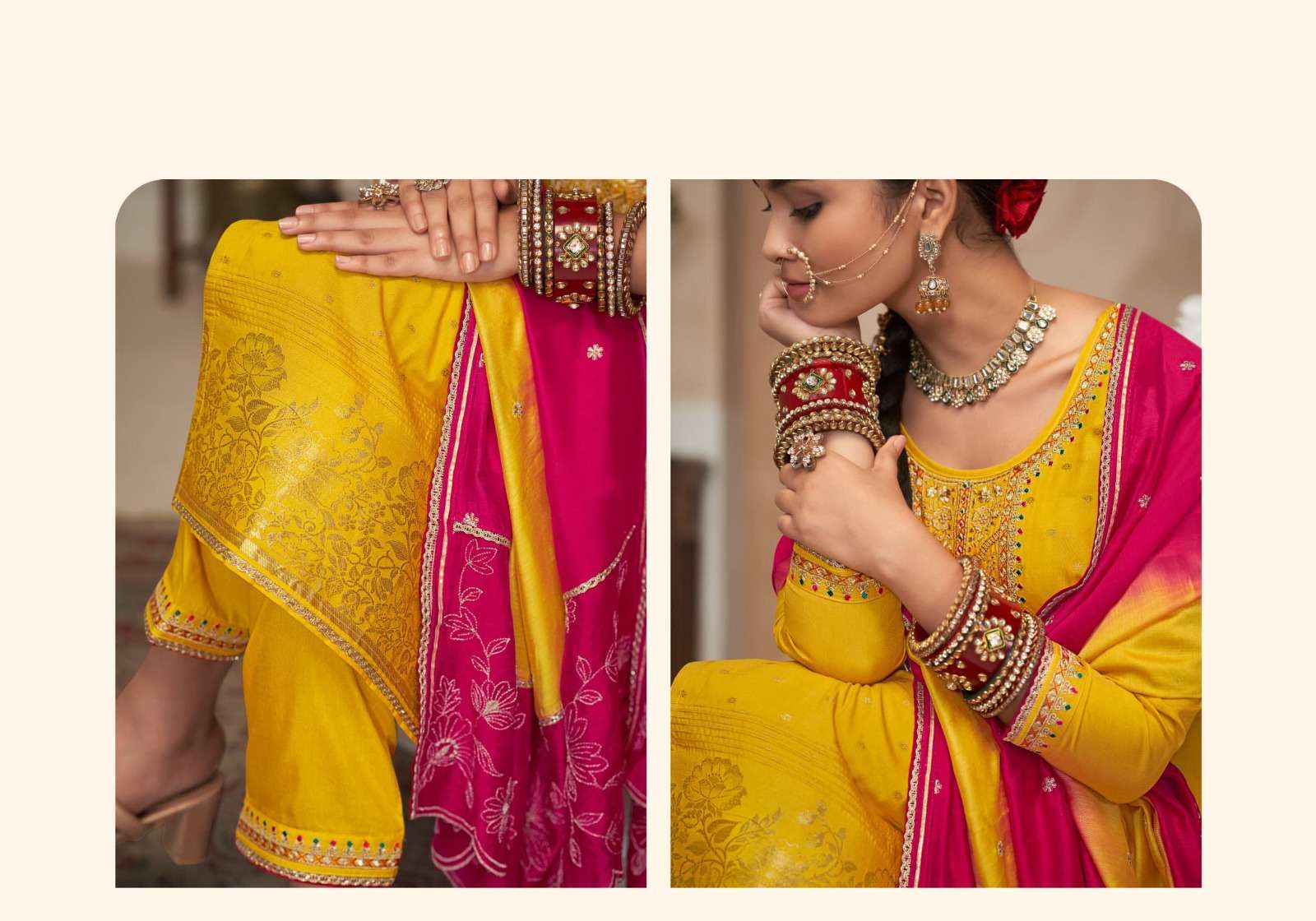 ADITI VOL-2 DESIGN NO- 5362 BY RANGOON PURE VISCOSE EMBROIDERY WORK NECK WITH FULL INNER  