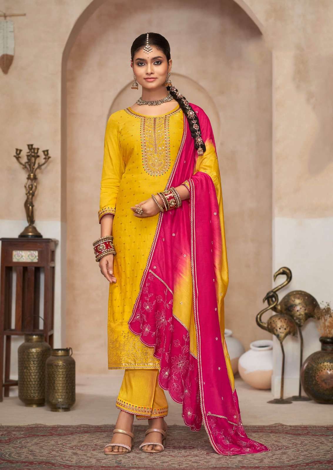 ADITI VOL-2 DESIGN NO- 5362 BY RANGOON PURE VISCOSE EMBROIDERY WORK NECK WITH FULL INNER  