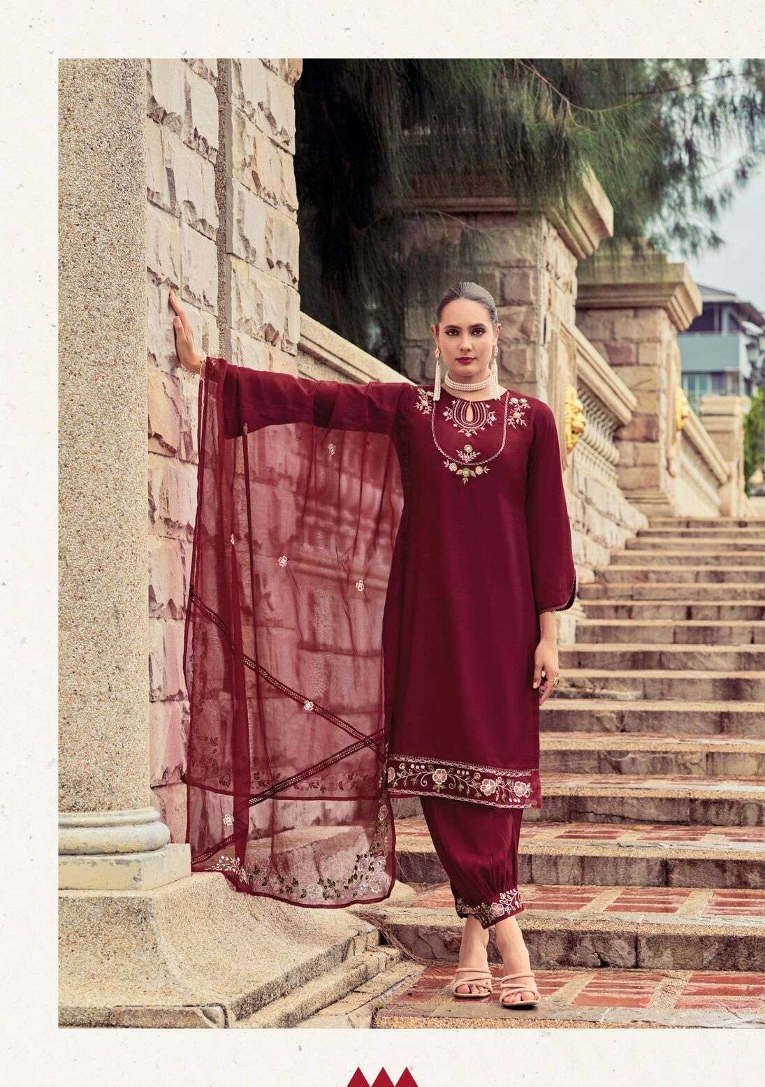 AFSANA BY LADY LEELA PURE HANDWORK WITH DAMAN WORK KURTI PANT & DUPATTA 