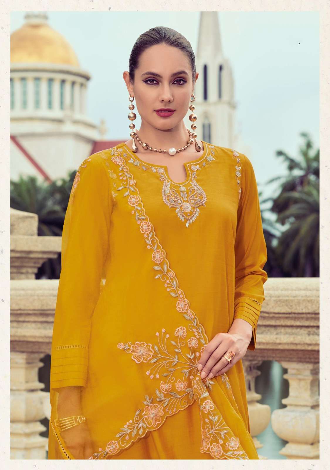 AFSANA DESIGN NO- 1343 BY LADY LEELA PURE HANDWORK VISCOSE SILK WITH DAMAN WORK KURTI & AFGHANI STYLE PANT WITH DUPATTA  